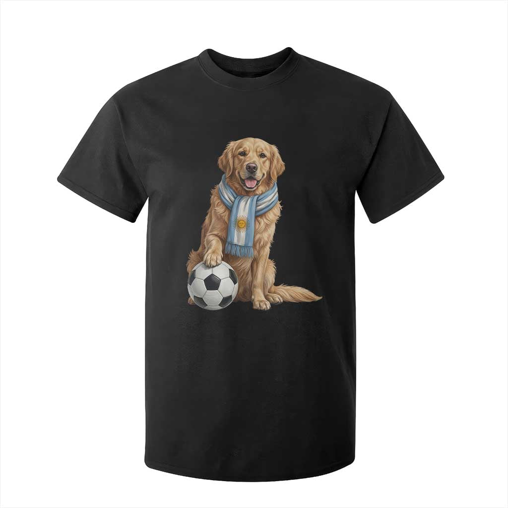 Golden Retriever Soccer Fan T Shirt For Kid Argentina Football Pride TS12 Black Print Your Wear