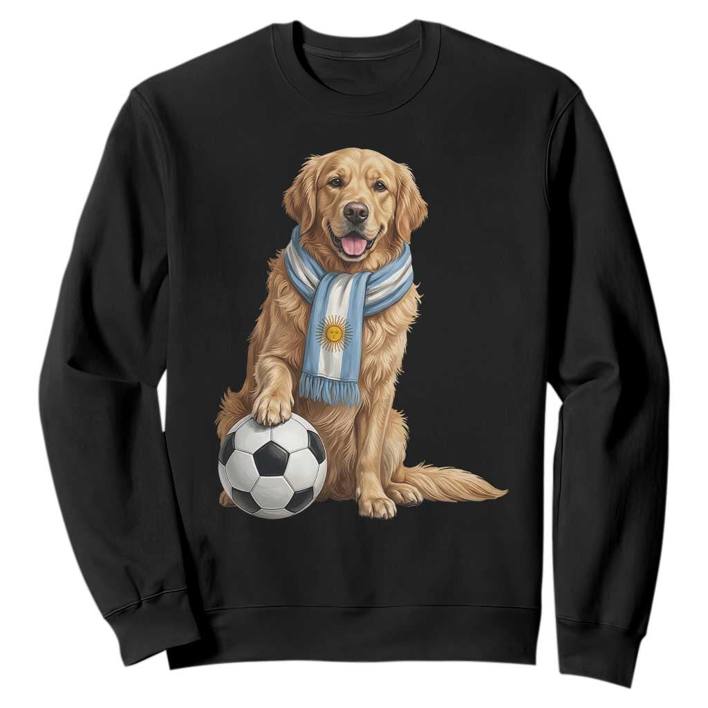 Golden Retriever Soccer Fan Sweatshirt Argentina Football Pride TS12 Black Print Your Wear