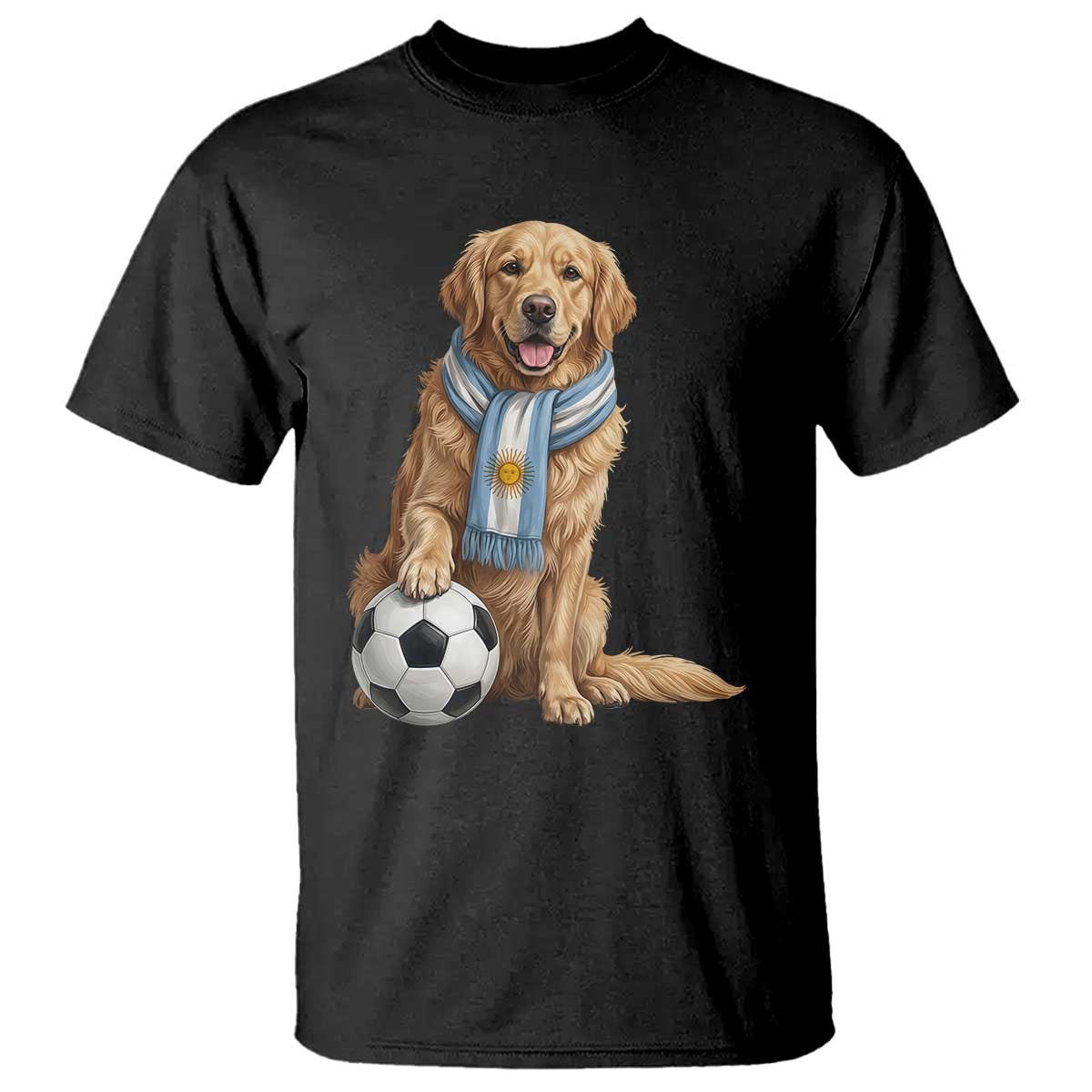 Golden Retriever Soccer Fan T Shirt Argentina Football Pride TS12 Black Print Your Wear
