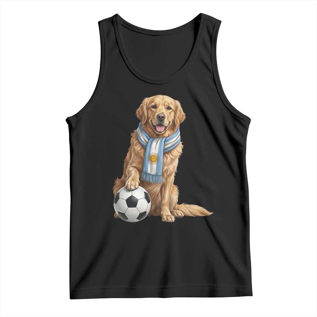 Golden Retriever Soccer Fan Tank Top Argentina Football Pride TS12 Black Print Your Wear