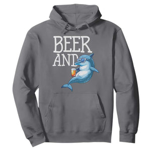 Dolphin And Beer Lover Funny Beach Life Gift Hoodie TS12 Charcoal Print Your Wear