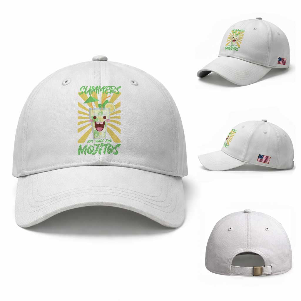 Summers Are Made For Mojitos Baseball Cap Funny Vacation Cocktail TS12 Baseball Cap Universal Fit White Print Your Wear
