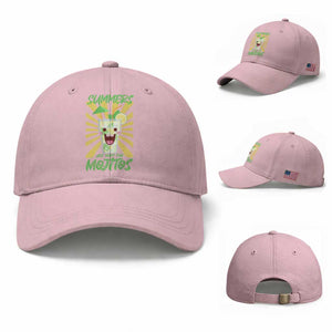 Summers Are Made For Mojitos Baseball Cap Funny Vacation Cocktail TS12 Baseball Cap Universal Fit Light Pink Print Your Wear