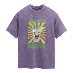 Summers Are Made For Mojitos Washed Cotton T-Shirt Funny Vacation Cocktail