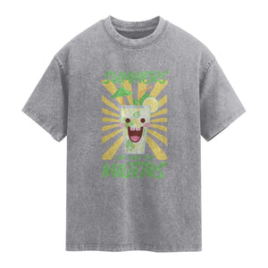 Summers Are Made For Mojitos Washed Cotton T-Shirt Funny Vacation Cocktail