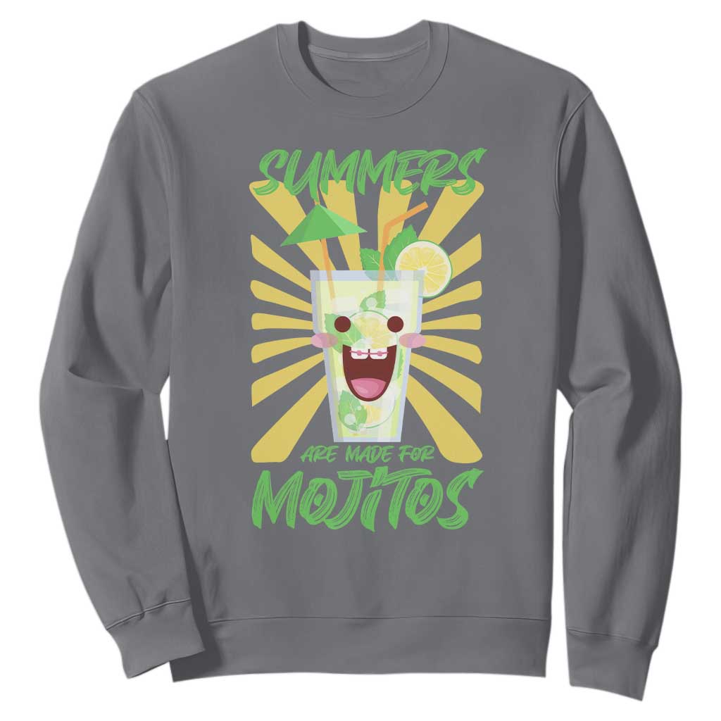 Summers Are Made For Mojitos Sweatshirt Funny Vacation Cocktail TS12 Charcoal Print Your Wear