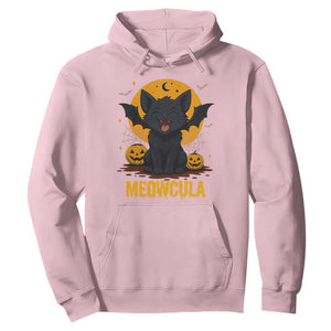 Black Cat Halloween Hoodie Meowcula Cute Smilling With Bat TS12 Light Pink Print Your Wear