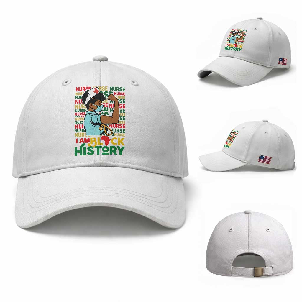 Nurse African American Baseball Cap I Am Black History Strong Feminism TS12 Baseball Cap Universal Fit White Print Your Wear