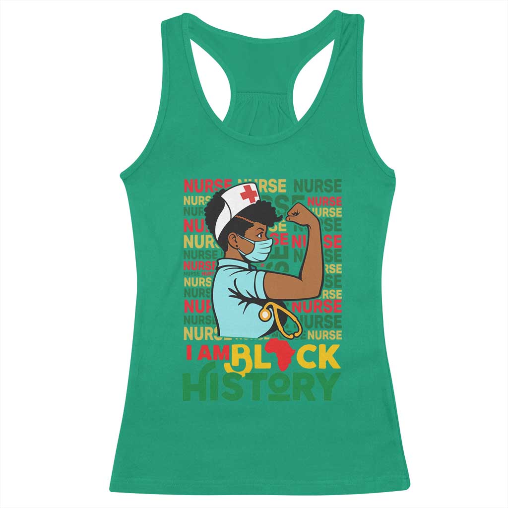 Nurse African American Racerback Tank Top I Am Black History Strong Feminism TS12 Irish Green Print Your Wear