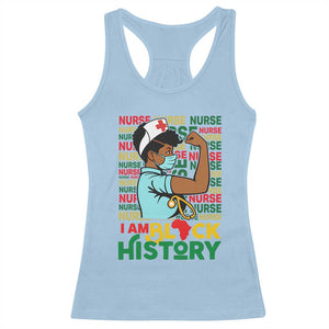 Nurse African American Racerback Tank Top I Am Black History Strong Feminism TS12 Light Blue Print Your Wear