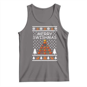 Basketball Merry Swishmas Tank Top Christmas Tree Sports TS12 Deep Heather Print Your Wear