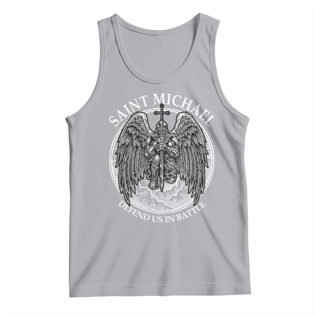 Saint Michael The Archangel Tank Top Defend Us In Battle Christian Faith TS12 Athletic Heather Print Your Wear