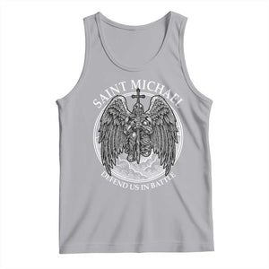 Saint Michael The Archangel Tank Top Defend Us In Battle Christian Faith TS12 Athletic Heather Print Your Wear