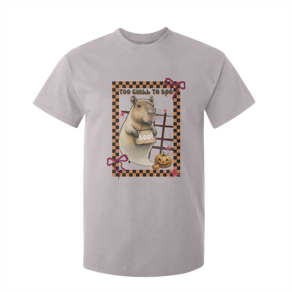 Halloween Capybara T Shirt For Kid Funny Too Chill To Boo TS12 Ice Gray Print Your Wear