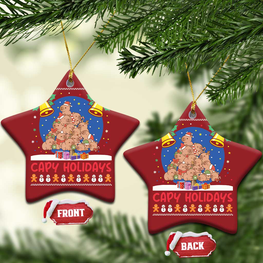 Capybara Xmas Tree Christmas Ornament Funny Capy Holidays Gift TS12 Star Red Print Your Wear