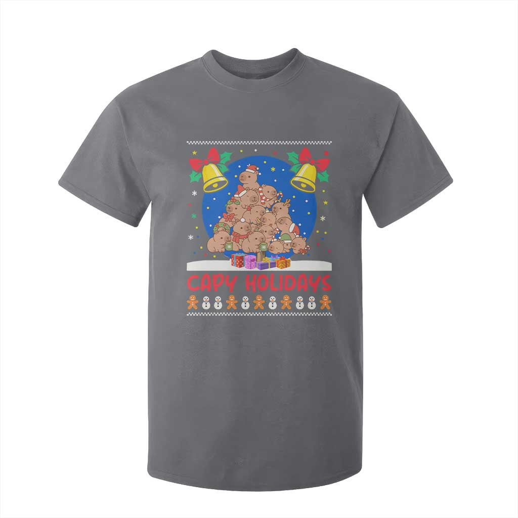 Capybara Christmas Tree T Shirt For Kid Funny Capy Holidays Gift TS12 Charcoal Print Your Wear
