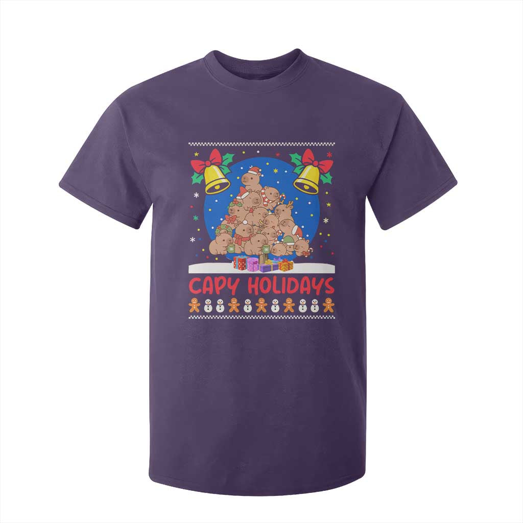Capybara Christmas Tree T Shirt For Kid Funny Capy Holidays Gift TS12 Purple Print Your Wear