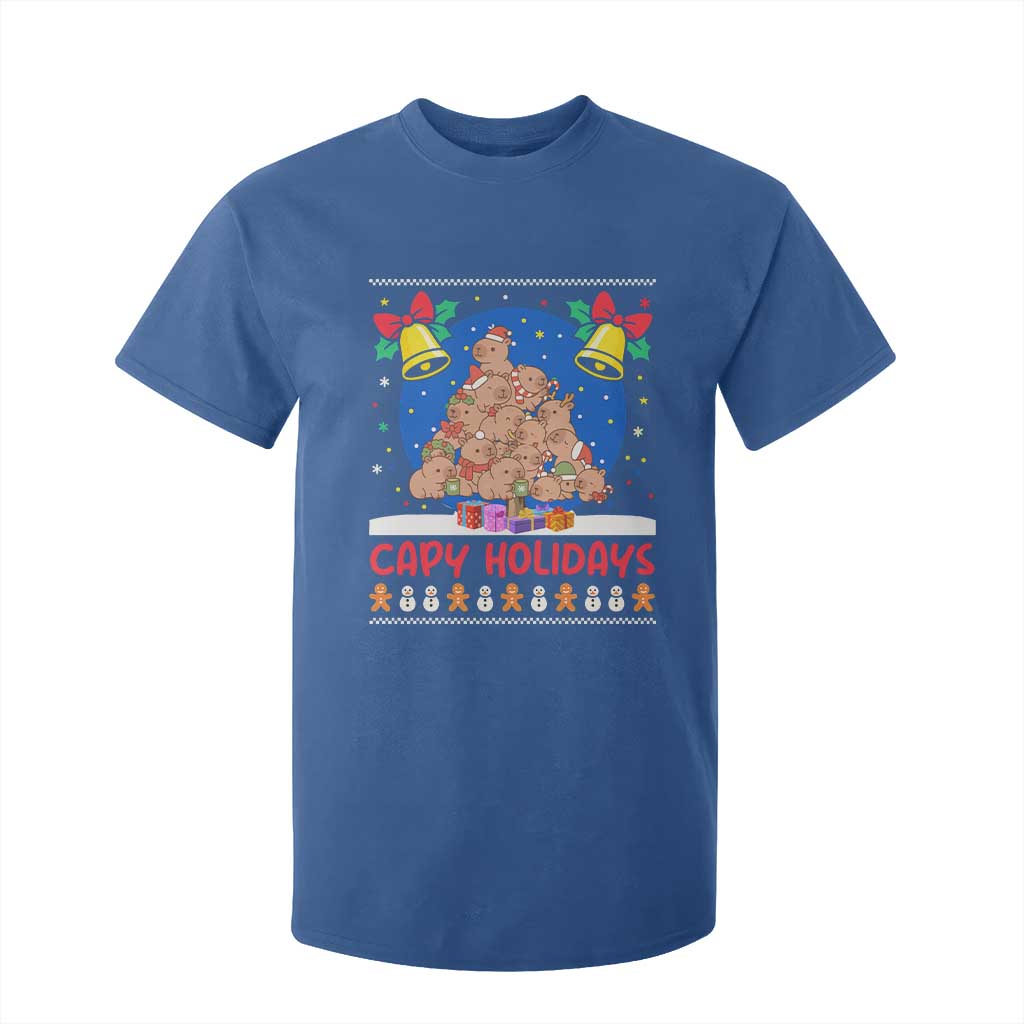 Capybara Christmas Tree T Shirt For Kid Funny Capy Holidays Gift TS12 Royal Blue Print Your Wear