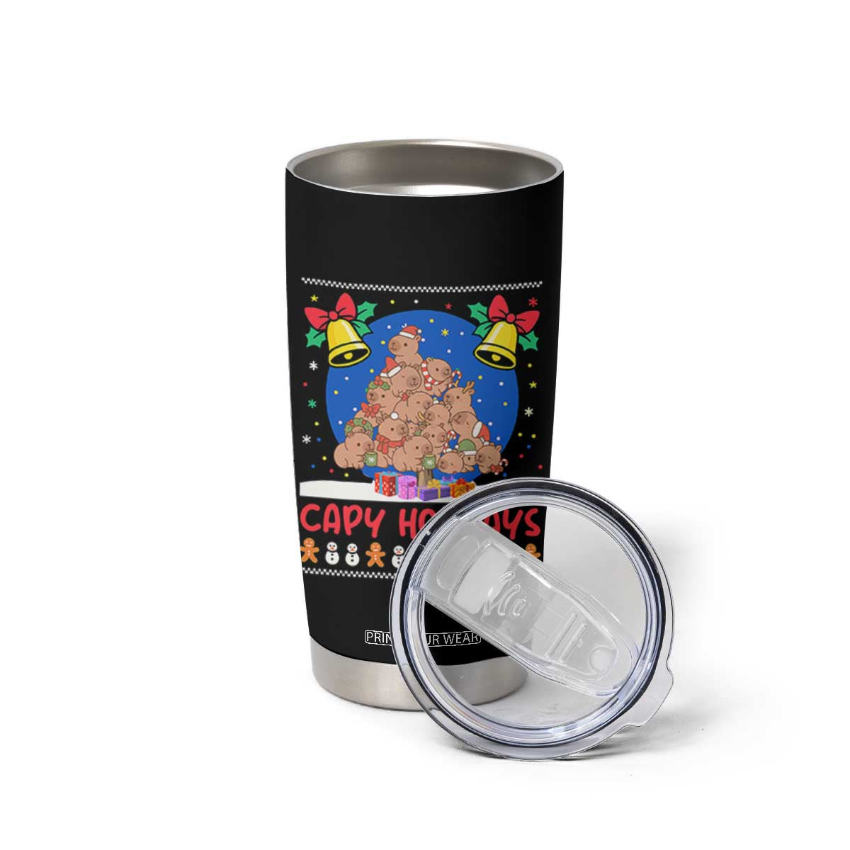 Capybara Christmas Tree Tumbler Cup Funny Capy Holidays Gift TS12 Print Your Wear