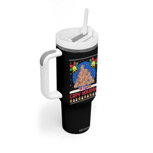 Capybara Christmas Tree Tumbler With Handle Funny Capy Holidays Gift TS12 Print Your Wear