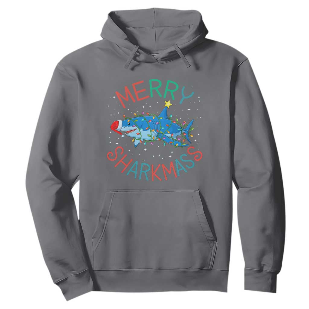 Christmas Shark Hoodie Funny Merry Sharkmas Xmas Gift TS12 Charcoal Print Your Wear