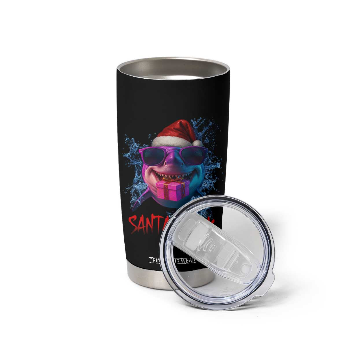 Funny Christmas Santa Shark Xmas Gift Tumbler Cup TS12 Print Your Wear
