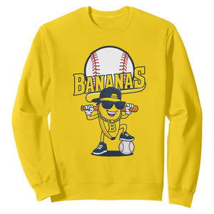 Cool Banana Playing Baseball Sweatshirt Funny Fruit Sports Gift TS12 Daisy Print Your Wear