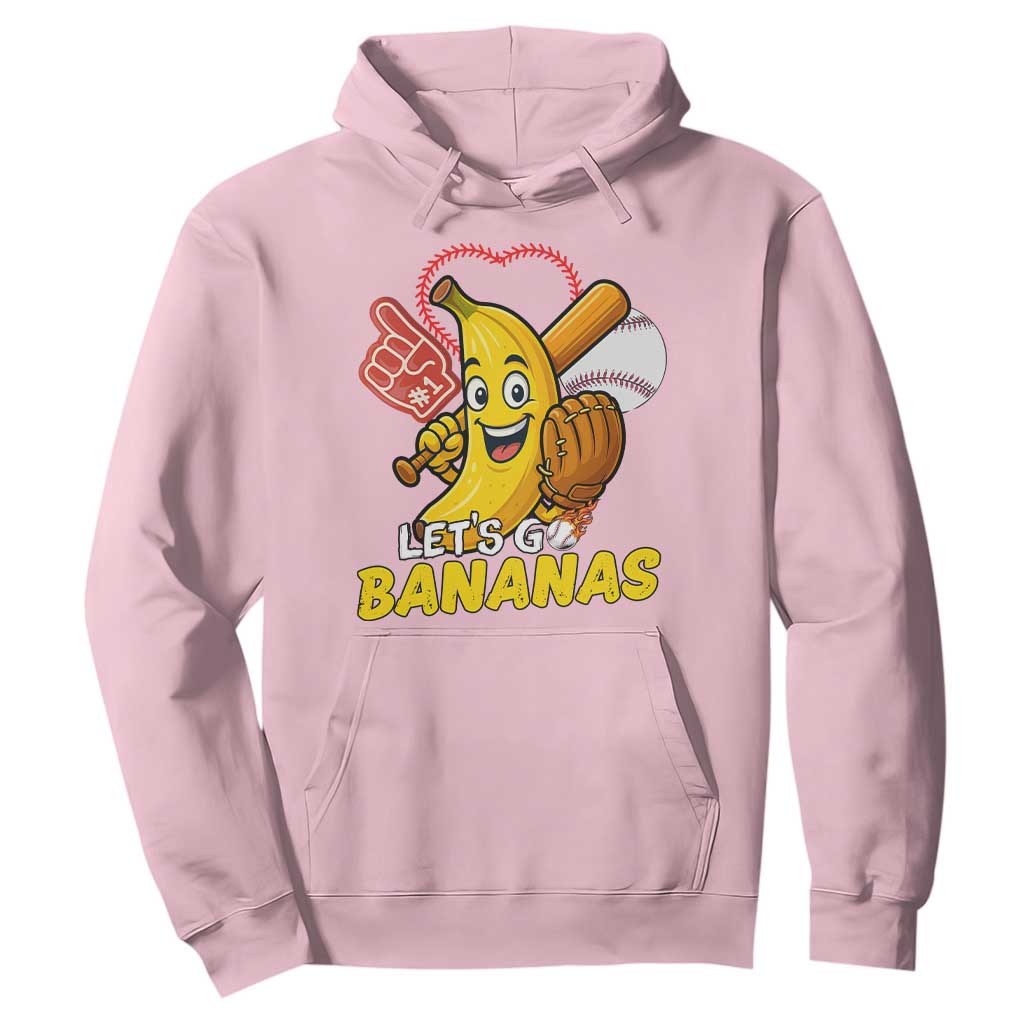 Funny Baseball Hoodie Lets Go Bananas Fruit Sports Lover Gift TS12 Light Pink Print Your Wear