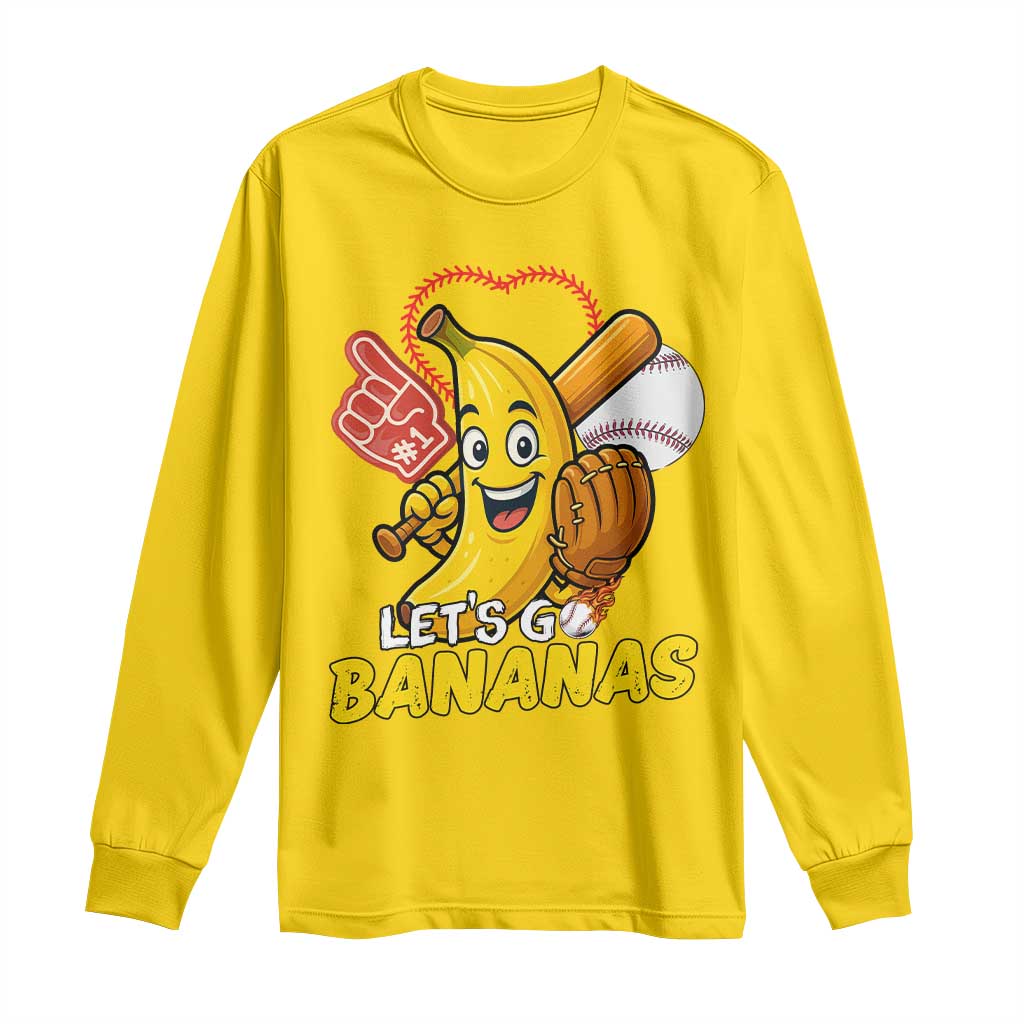 Funny Baseball Long Sleeve Shirt Lets Go Bananas Fruit Sports Lover Gift TS12 Daisy Print Your Wear