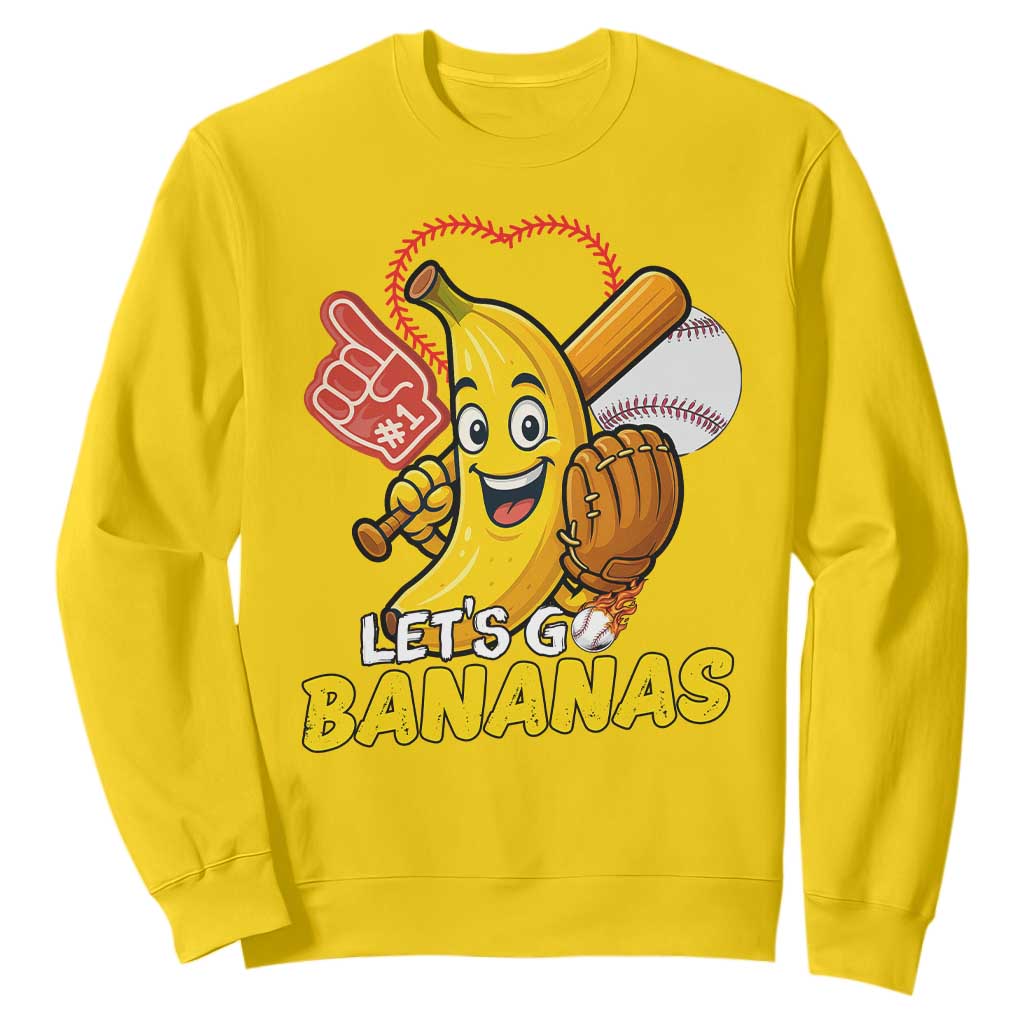 Funny Baseball Sweatshirt Lets Go Bananas Fruit Sports Lover Gift TS12 Daisy Print Your Wear