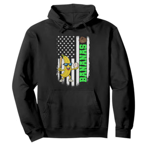 Banana Playing Baseball Lover Hoodie Retro American Flag TS12 Black Print Your Wear