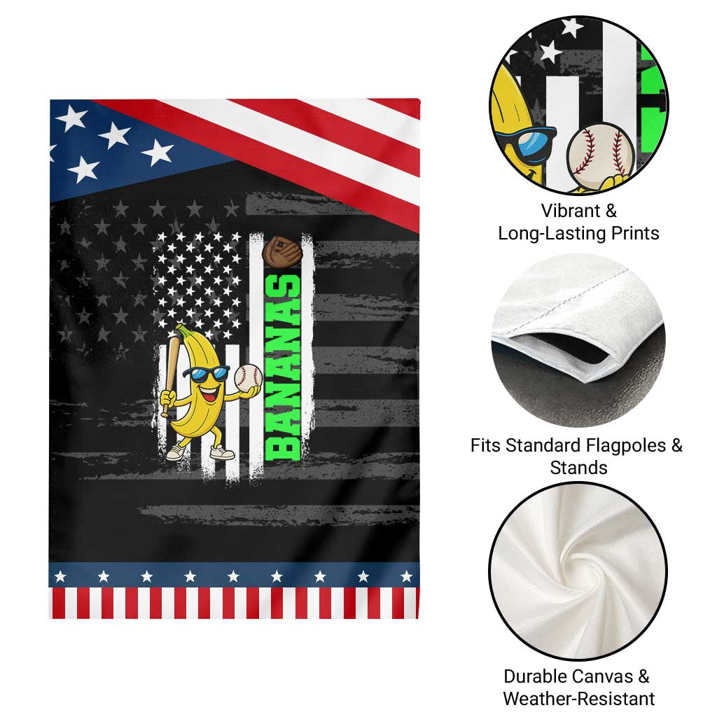 Banana Playing Baseball Lover Garden Flag Retro American Flag TS12 Print Your Wear