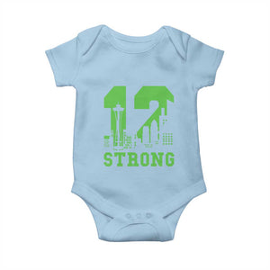 Space Needle Emerald City Skyline Number 12 Typography Baby Onesie Pacific Northwest Fan Pride TS12 Light Blue Print Your Wear