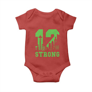 Space Needle Emerald City Skyline Number 12 Typography Baby Onesie Pacific Northwest Fan Pride TS12 Red Print Your Wear