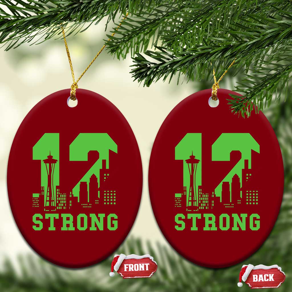 Space Needle Emerald City Skyline Number 12 Typography Ceramic Ornament Pacific Northwest Fan Pride TS12 Print Your Wear