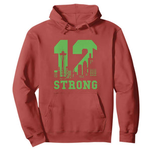 Space Needle Emerald City Skyline Number 12 Typography Hoodie Pacific Northwest Fan Pride TS12 Red Print Your Wear