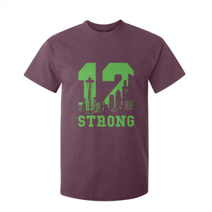 Space Needle Emerald City Skyline Number 12 Typography T Shirt For Kid Pacific Northwest Fan Pride TS12 Maroon Print Your Wear