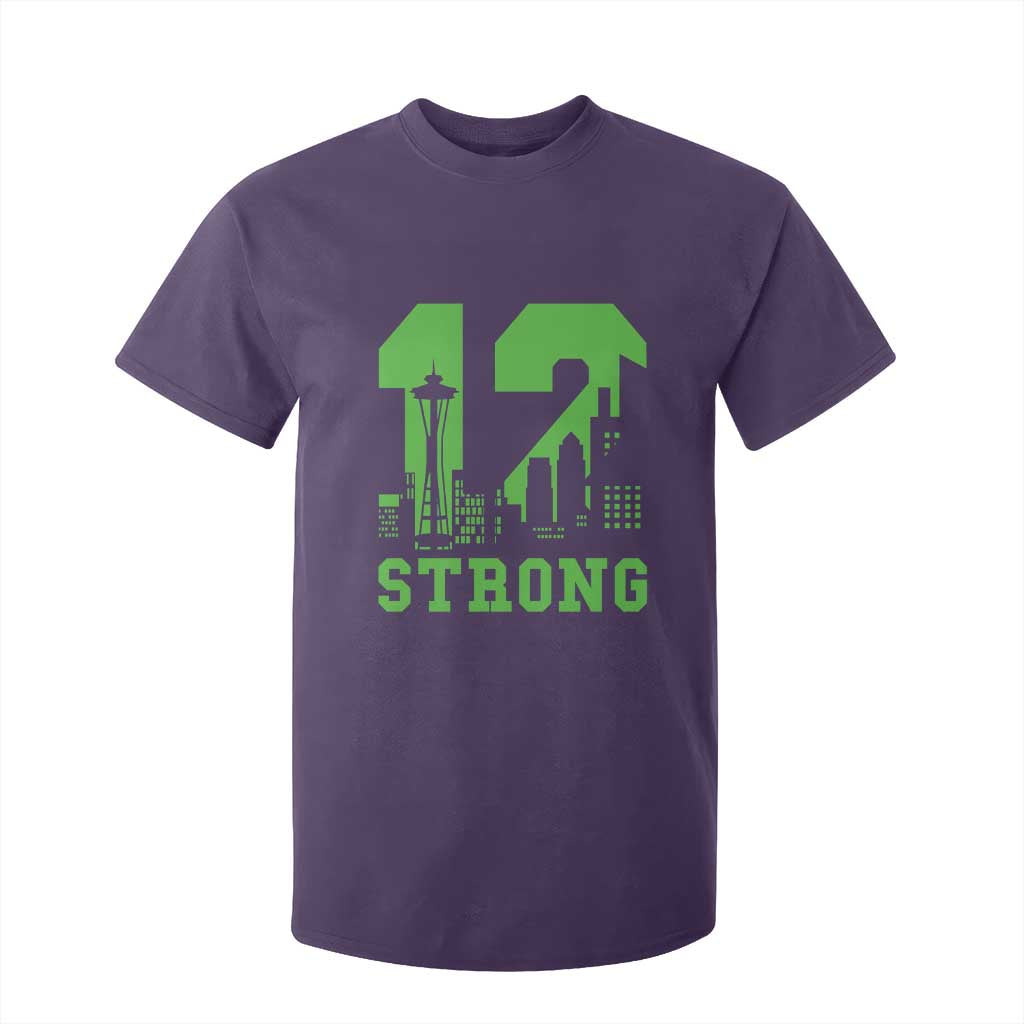 Space Needle Emerald City Skyline Number 12 Typography T Shirt For Kid Pacific Northwest Fan Pride TS12 Purple Print Your Wear