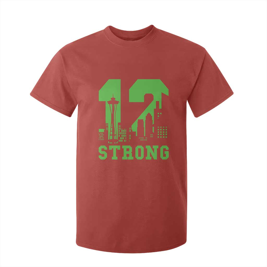 Space Needle Emerald City Skyline Number 12 Typography T Shirt For Kid Pacific Northwest Fan Pride TS12 Red Print Your Wear