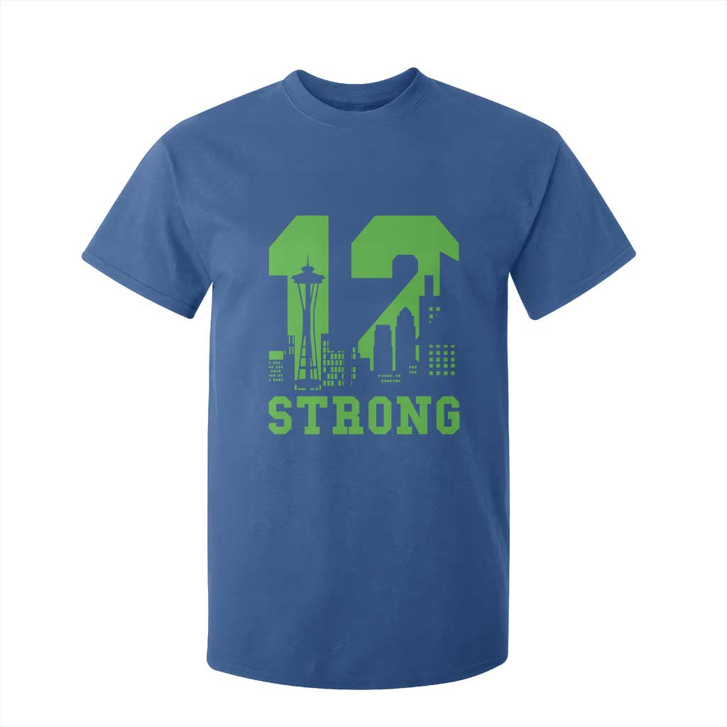 Space Needle Emerald City Skyline Number 12 Typography T Shirt For Kid Pacific Northwest Fan Pride TS12 Royal Blue Print Your Wear