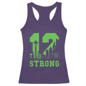 Space Needle Emerald City Skyline Number 12 Typography Racerback Tank Top Pacific Northwest Fan Pride TS12 Purple Print Your Wear