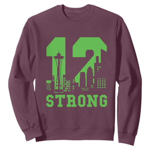 Space Needle Emerald City Skyline Number 12 Typography Sweatshirt Pacific Northwest Fan Pride TS12 Maroon Print Your Wear