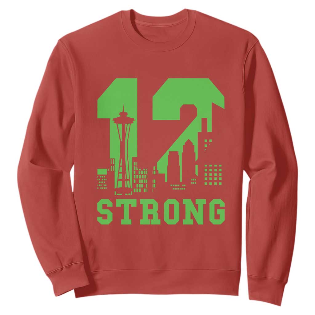 Space Needle Emerald City Skyline Number 12 Typography Sweatshirt Pacific Northwest Fan Pride TS12 Red Print Your Wear