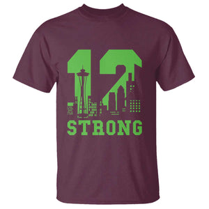 Space Needle Emerald City Skyline Number 12 Typography T Shirt Pacific Northwest Fan Pride TS12 Maroon Print Your Wear