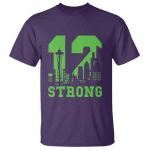 Space Needle Emerald City Skyline Number 12 Typography T Shirt Pacific Northwest Fan Pride TS12 Purple Print Your Wear