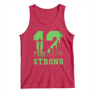Space Needle Emerald City Skyline Number 12 Typography Tank Top Pacific Northwest Fan Pride TS12 Red Print Your Wear