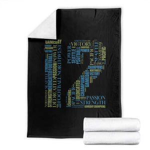 Victory And Strength Number 12 Typography Throw Blanket Gift For Football Lovers TS12 Black Print Your Wear