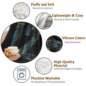 Victory And Strength Number 12 Typography Throw Blanket Gift For Football Lovers TS12 Print Your Wear
