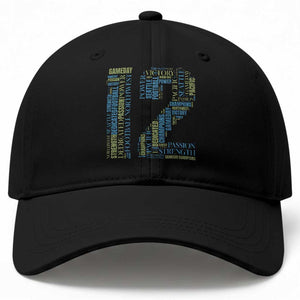 Victory And Strength Number 12 Typography Baseball Cap Gift For Football Lovers TS12 Print Your Wear