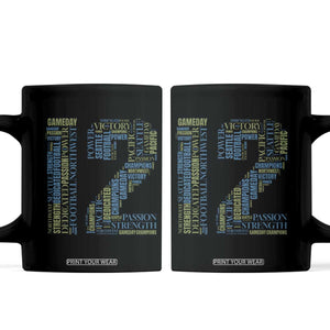 Victory And Strength Number 12 Typography Coffee Mug Gift For Football Lovers TS12 Black Print Your Wear